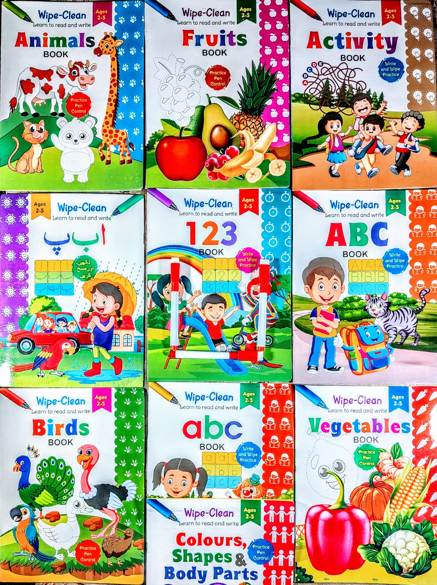10 Write & Wipe Children Books Set